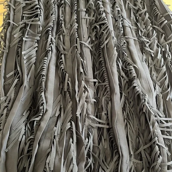 Black Fringed Midi Skirt - Picture 2 of 3